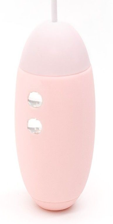 Нежно-розовое виброяйцо с вакуум-волновым действием Kiss Toy Miss VV - 1