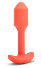 Оранжевая вибропробка для ношения B-vibe Snug Plug 1 - 10 см. - 0