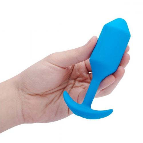 Голубая вибропробка для ношения B-vibe Snug Plug 3 - 12,4 см. - 3