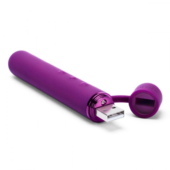 Фиолетовый мини-вибратор Le Wand Baton с текстурированной насадкой - 11,9 см. - 2