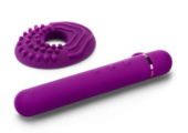 Фиолетовый мини-вибратор Le Wand Baton с текстурированной насадкой - 11,9 см. - 0