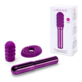 Фиолетовый жезловый вибратор Le Wand Grand Bullet с двумя нежными насадками - 1