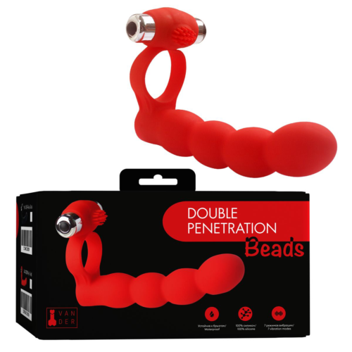 Красная вибронасадка для двойного проникновения Double Penetration Beads - 1