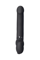 Черный безремневой вибрострапон Vibrating Bendable Strap-On L - 3