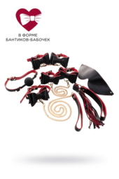 Черно-красный бондажный набор Bow-tie - 1