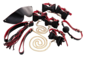 Черно-красный бондажный набор Bow-tie - 0
