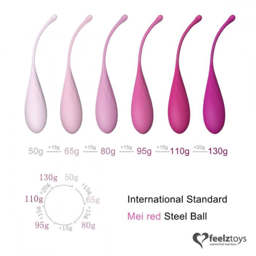 Набор из 6 розовых вагинальных шариков FemmeFit Pelvic Muscle Training Set - 3