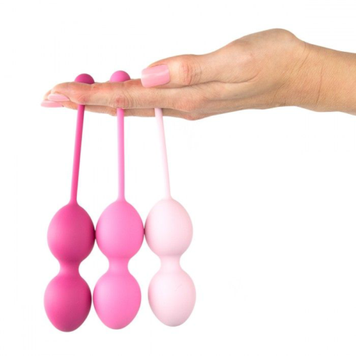 Набор из 3 розовых вагинальных шариков FemmeFit Advanced Pelvic Muscle Training Set - 0
