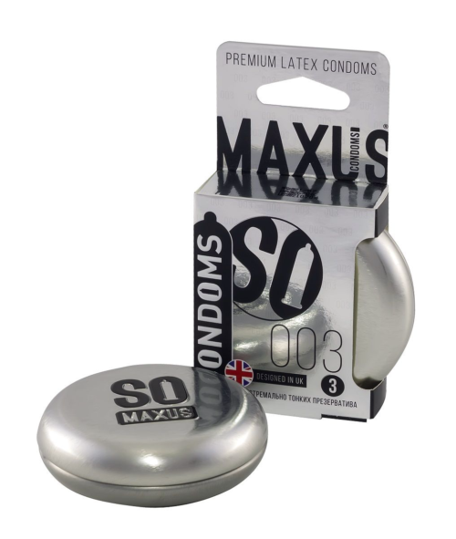 Экстремально тонкие презервативы в железном кейсе MAXUS Extreme Thin - 3 шт. - 2