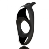 Черное эрекционное кольцо с двумя моторами Zeus Dual Vibe Cock Ring - 0