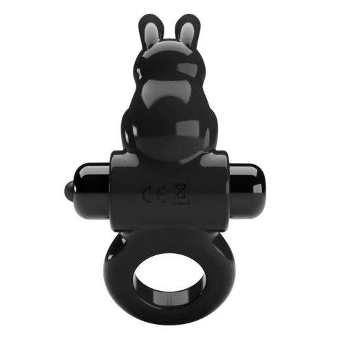 Черное эрекционное кольцо со стимулятором клитора в виде кролика Exciting ring - 2