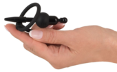 Черный силиконовый дилятор с вибрацией и кольцом PenisPlug with a Glans Ring Vibration - 3