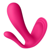 Розовый анально-вагинальный вибромассажер Top Secret+ - 3
