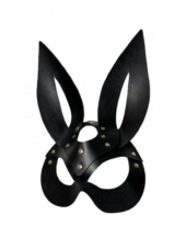 Черная кожаная маска зайки Miss Bunny - 1