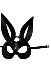 Черная кожаная маска зайки Miss Bunny - 2