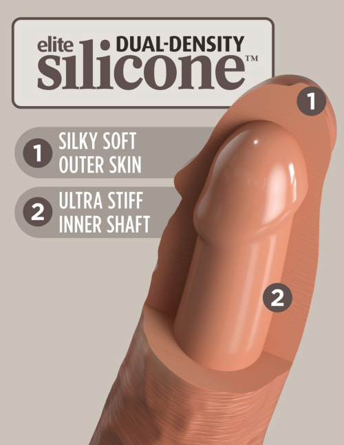 Кофейный фаллоимитатор 7 Silicone Dual Density Cock - 21 см. - 4