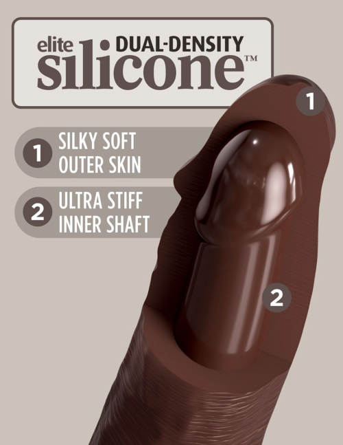 Коричневый фаллоимитатор 7 Silicone Dual Density Cock - 21 см. - 4