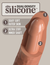 Кофейный фаллоимитатор 8 Silicone Dual Density Cock - 22,8 см. - 4