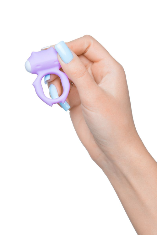 Фиолетовое виброкольцо на пенис Zort - 4