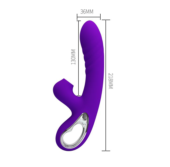 Фиолетовый вибратор Jersey с вакуумной стимуляцией - 21,8 см. - 5