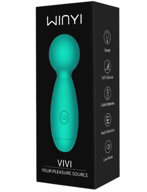Зеленый мини-вибратор Vivi с шаровидной головкой - 13,4 см. - 2
