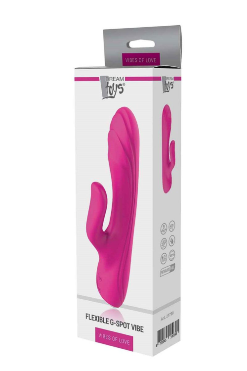 Ярко-розовый вибратор-кролик Flexible G-spot Vibe - 21 см. - 2