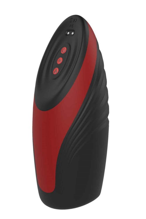 Черно-красный вибромастурбатор с подогревом Heating Suck Machine - 0