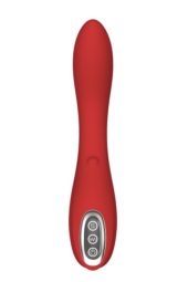 Красный вибратор с движущимся шариком Eva - 21 см. - 2