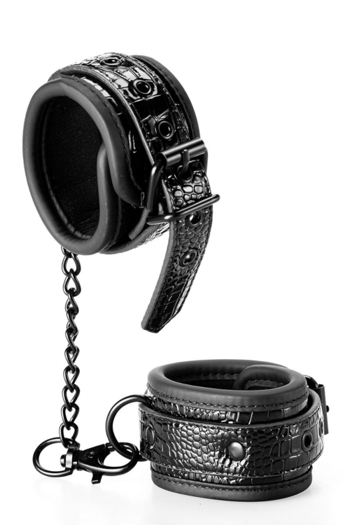 Черные наручники с цепочкой - 2