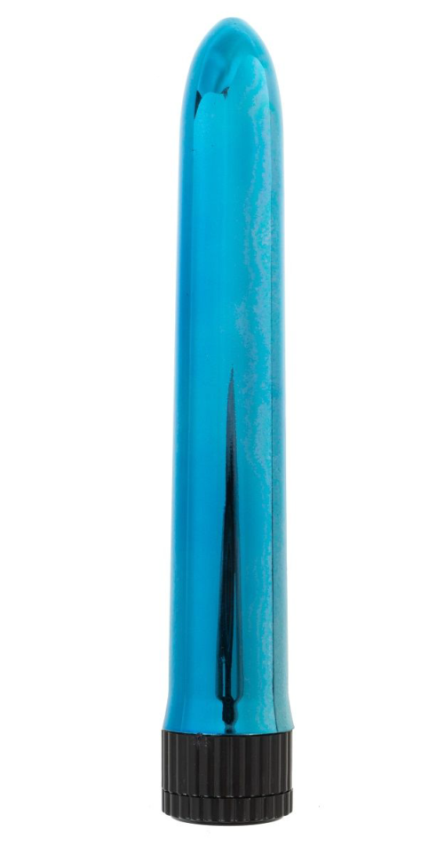 Голубой классический вибратор - 18 см. - 0