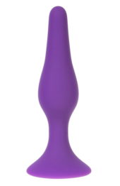 Фиолетовая силиконовая анальная пробка размера M - 11 см. - 0