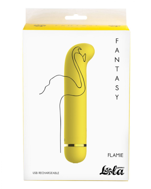 Желтый перезаряжаемый вибратор Flamie - 18,5 см. - 3
