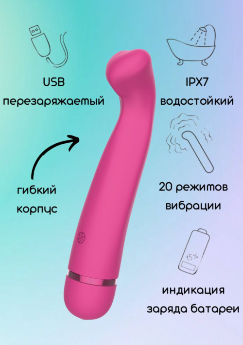 Розовый перезаряжаемый вибратор Raffi - 17,1 см. - 4