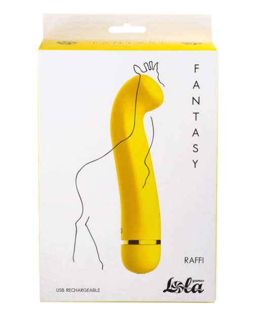 Желтый перезаряжаемый вибратор Raffi - 17,1 см. - 3