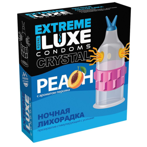 Стимулирующий презерватив Ночная лихорадка с ароматом персика - 1 шт. - 0