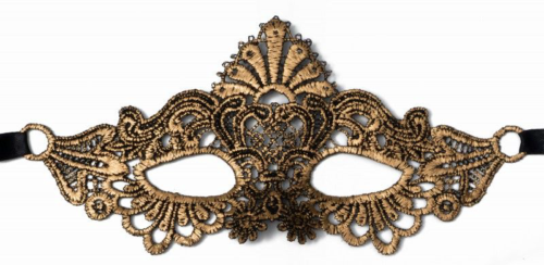 Золотистая женская карнавальная маска - 1