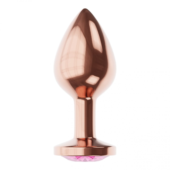 Пробка цвета розового золота с лиловым кристаллом Diamond Quartz Shine S - 7,2 см. - 0