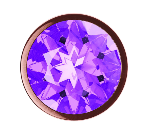 Пробка цвета розового золота с фиолетовым кристаллом Diamond Amethyst Shine S - 7,2 см. - 2