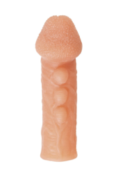 Телесная закрытая насадка с шишечками Cock Sleeve Size M - 15,6 см. - 2