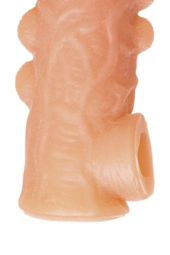 Телесная закрытая насадка с шишечками Cock Sleeve Size M - 15,6 см. - 6