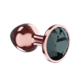 Пробка цвета розового золота с черным кристаллом Diamond Jet Shine L - 8,3 см. - 1