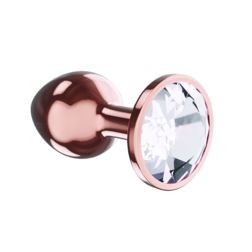 Пробка цвета розового золота с прозрачным кристаллом Diamond Moonstone Shine L - 8,3 см. - 1
