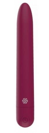 Бордовый перезаряжаемый вибратор Haze - 18 см. - 0