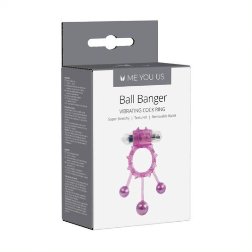 Фиолетовое эрекционное виброкольцо Ball Banger Cock - 1