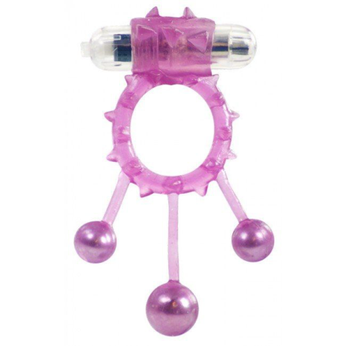 Фиолетовое эрекционное виброкольцо Ball Banger Cock - 0