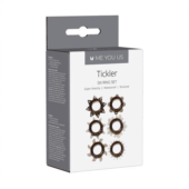 Набор из 6 дымчатых колец Tickler Set Textured Ring - 1