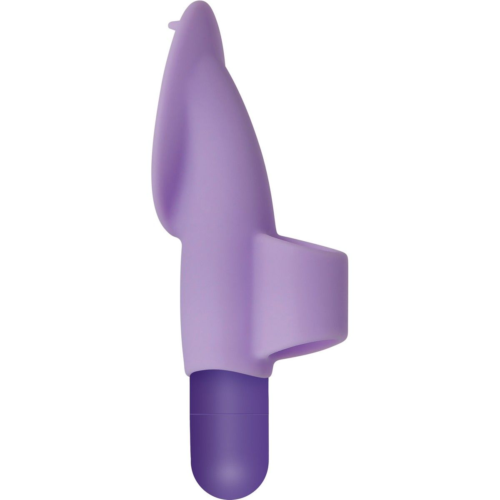 Фиолетовая вибропуля с силиконовой щеточкой для клиторальной стимуляции Fingerific - 1