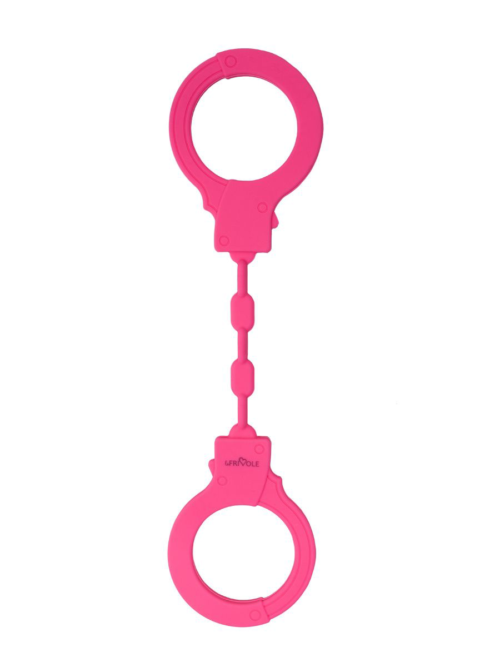 Розовые силиконовые наручники - 0