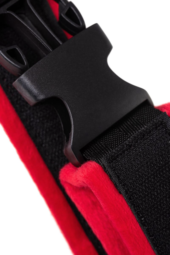 Красно-черные велюровые наручники Anonymo - 11