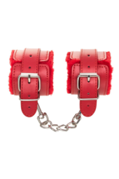 Красные наручники Anonymo из искусственной кожи - 5